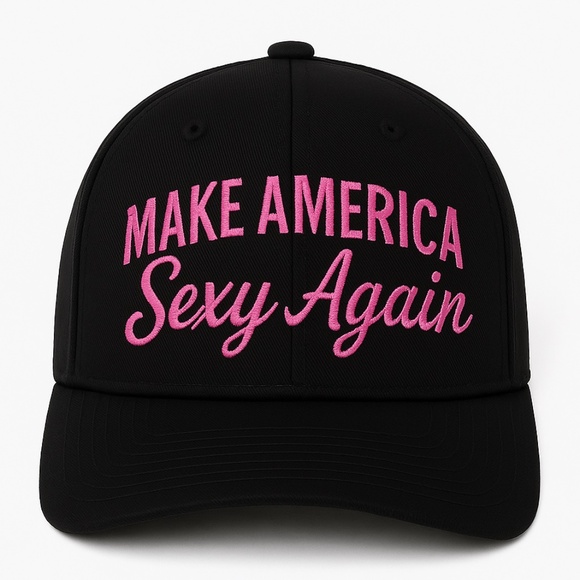 5stardesigns Accessories - Make America Sexy Again Hat Pink Embroidered Black Mesh Baseball Cap Cute Trendy